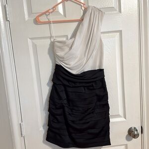 Express one shoulder dress - black and white - size Small